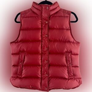 J.Crew Down Puffer Vest, Red, Size Medium